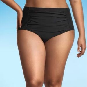 Sonnet Shores Shirred Front Womens High Waist Bikini Swimsuit Bottom Plus 18W
